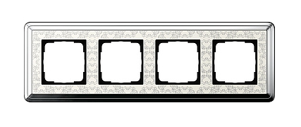 GIRA | 0214683 Рамка 4-местная cream/silver+гравировка Classix Gira